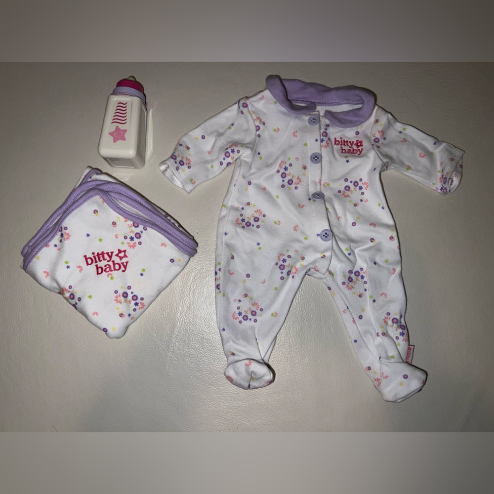 American Girl Bitty Baby White and Purple Baby Set